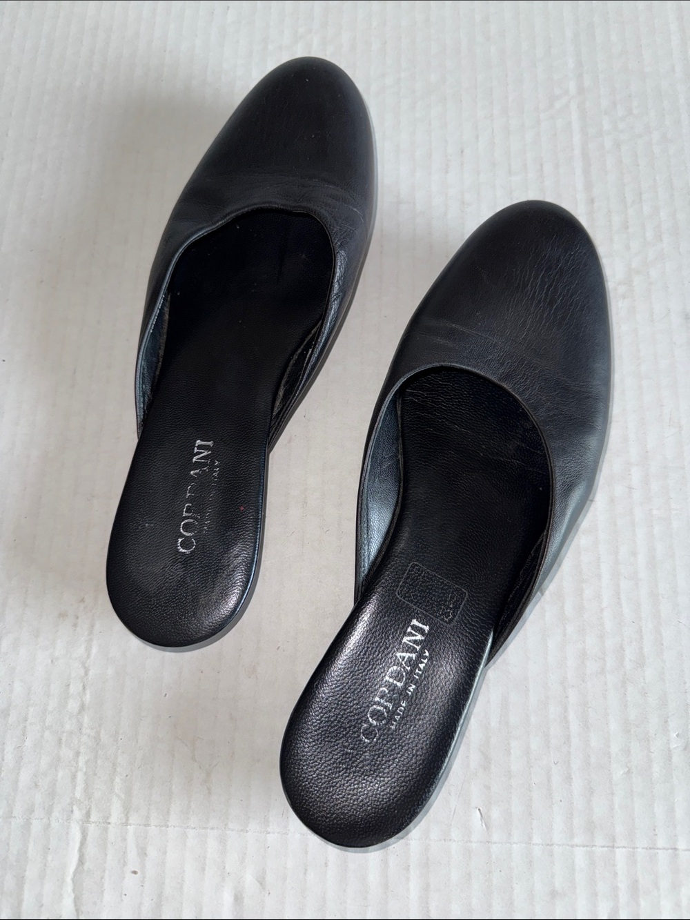 Cordani Made In Italy Black Leather Mules